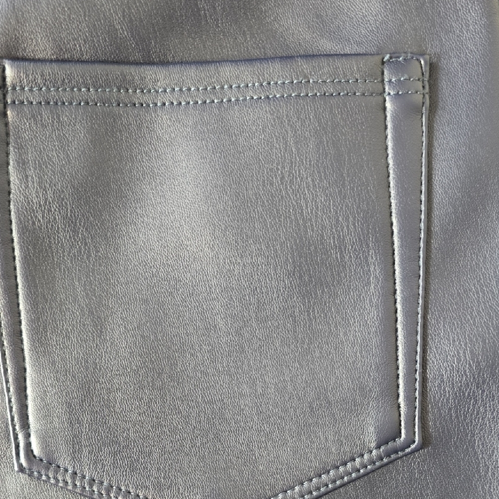 Good American Navy Faux Leather Pants 33" Inseam - Picture 8 of 11